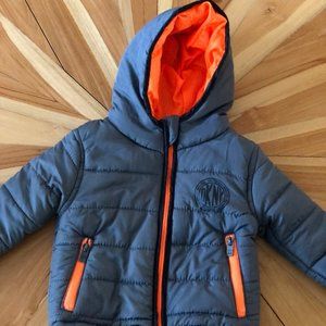 DKNY 18M Gray/Orange Puffer Jacket